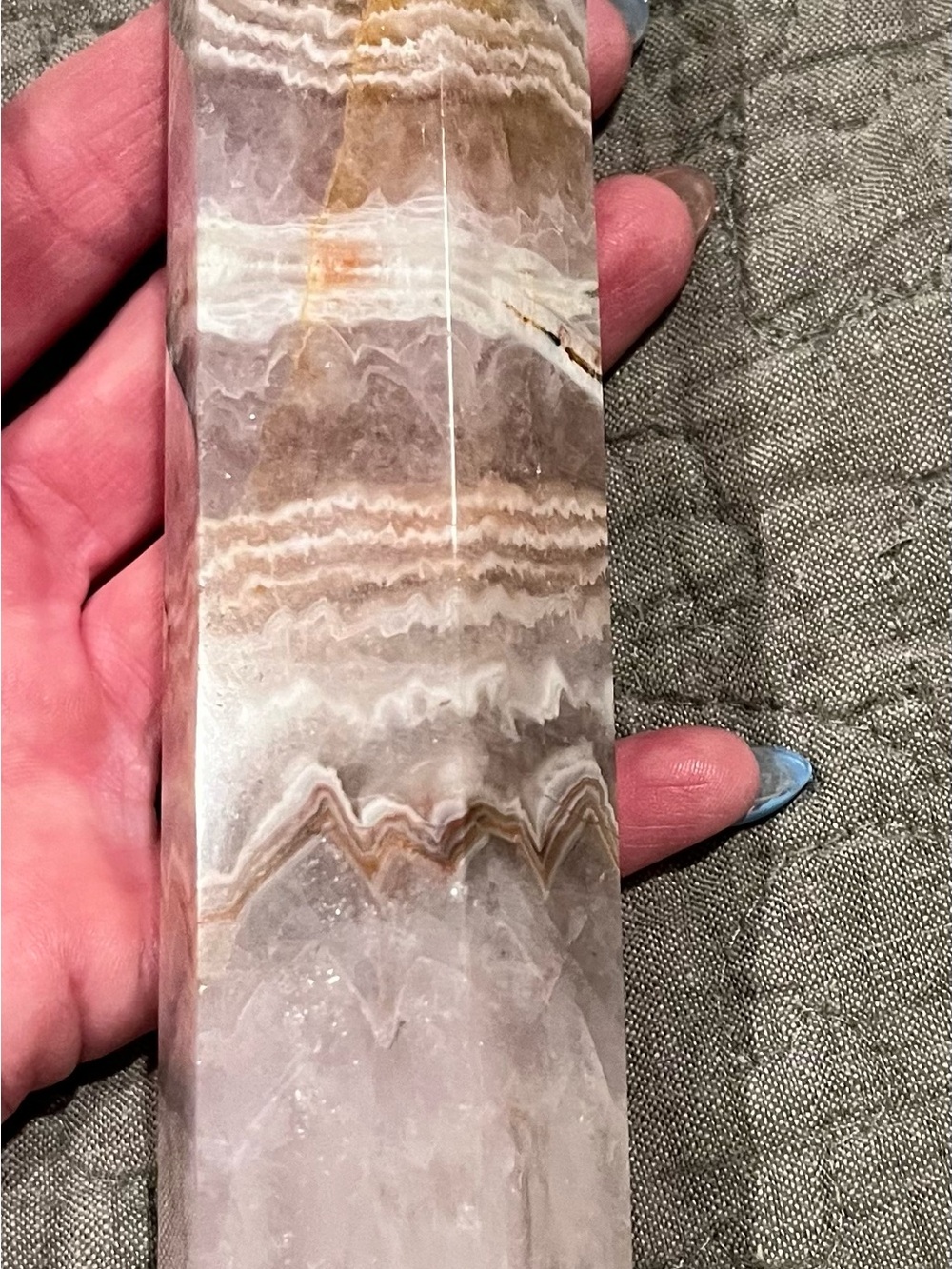 Polished Banded Onyx Decorative Accent - Cream and Brown